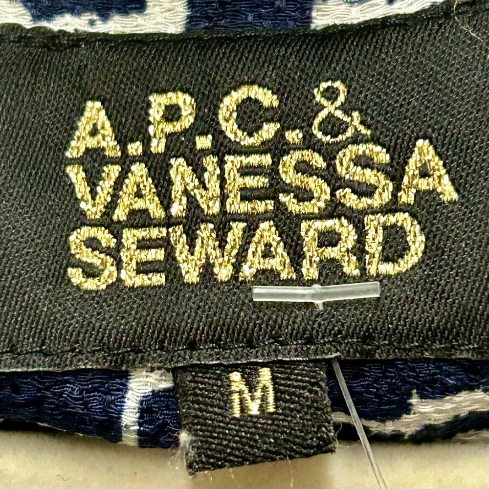 A.P.C. x Vanessa Seward Navy Print Shirt Dress – Size M View 2